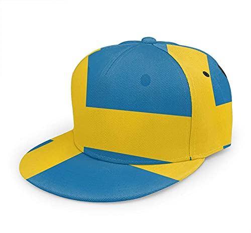 Oaieltj Unisex Baseball Cap Herren Damen Einstellbare Snapback Trucker Hat Mode Hip-Hop Baseball Cap, Schweden Flagge, One size