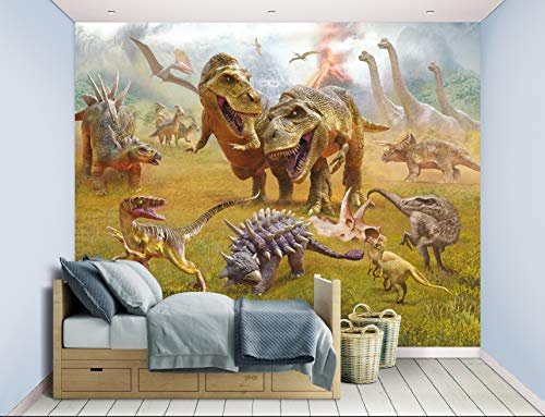 Walltastic Dinosaur Kingdom - 46696 Papier peint mural, papier FSC, multicolore, 2,4 m de haut x 3 m de large, taille unique
