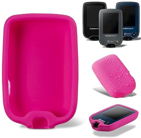 PATCHINGA - Schutzhülle für Freestyle Libre Reader 1, 2 & 3 aus weichem Silikon - stoßfestes Cover mit Anti-rutsch Funktion - schützt vor Schäden und Kratzern - erhältlich in 9 Farben (Pink)
