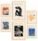 Nacnic Set mit 6 Postern von Picasso und Matisse. Abstrakte Gemälde. Drucke des Fauvismus und Surrealismus für Innenarchitektur und Dekoration. A3 & A4 Holzfarbe Rahmen.