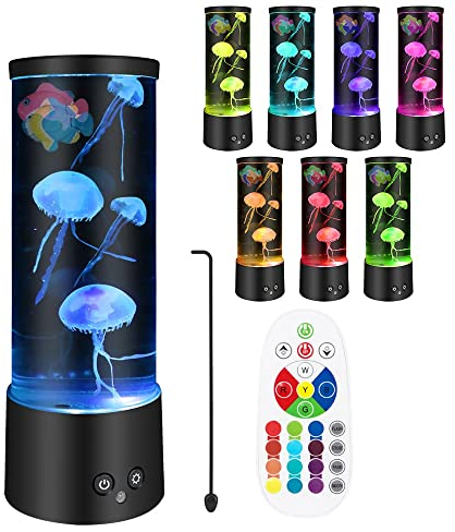 AVCXEC Quallen Lampe, 17 Farbe Jellyfish Lamp Lavalampe Quallen Fantasy Quallen Aquarium Lampe mit Fernbedienung, Quallen Farbwechsel Stimmungslicht für Kinder Schlafzimmer Zuhause Büro Geschenke