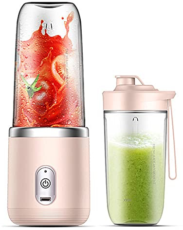 Irishom Mini mixeur 40W Juice Blender Mini Portable mélangeur Rapide Tasse Taille personnelle Rechargeable USB Double Tasse Bleu