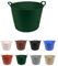 JARDIN202 - Espuerta de plástico Flexible - Capazo de Goma con Asas - Cubo de plástico Multiusos | 42 L (Verde, Pack x25 uds)