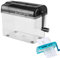 Papierzerkleinerer Geschreddertes Papier Tragbarer Aktenvernichter mit Querschnitt A6 Tragbarer manueller Mini-Aktenvernichter Schneidemaschine für Schule Büro zu Hause 16 × 9 × 14,5 cm (Schwarz)