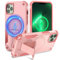 Tuvror Magnetic for iPhone 13 Pro Max Case iPhone 12 Pro Max case with Stand. [Compatible with MagSafe] Built-in Kickstand.Rugged Protection Shockproof Case for iPhone 13 Pro Max/ 12 Pro Max (Pink)