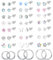 YADOCA 24 Paar Medizinische Ohrstecker Hypoallergen Ohrringe Chirurgenstahl für Damen Kinder Gesundheitsstecker Ohrringe Knorpel Helix Ohr Piercing Ohrringe Mädchen Schmuck Set