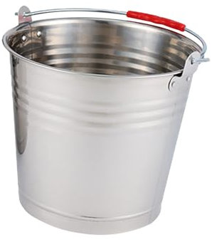 Cubo de acero inoxidable, cubo de hielo de metal, barril de agua de leche con asa portátil, recipiente de agua, barra de cerveza, cubo doméstico
