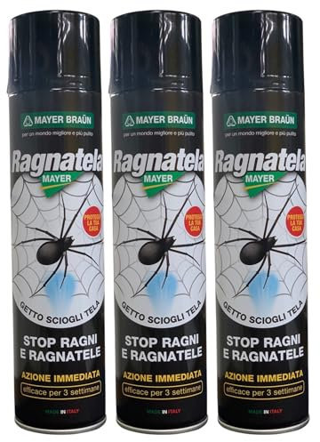 Insetticida Spray RAGNATELE, Specifico Per Il Trattamento Di Ragni e Contro La Formazione Delle Ragnatele, Ad Azione Rapida 400ml (3)