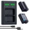 Marveleese NP-W235 Battery Charger Kit, Dual Slot NP-W235 Charger for Fujifilm X-T5, X-T4, GFX 100S, X-H2S, for Fuji GFX 50S II, VG-XT4 (2 x 2200mAh Batteries, Two Charging Ports)