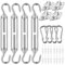 M6 Kit di Fissaggio per Tenda da Sole - Set di Fissaggio per Tenda da Sole in Acciaio Inox Resistente - Kit di Fissaggio per Tenda da Sole per Triangolo e Quadrato