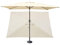 Teahutty 2 x 3 m funda cuadrada patio depara exteriores, 6 varillas, para uso comercial y residencial (solo la tela de la sombrilla） (Beige, 2x3 m)