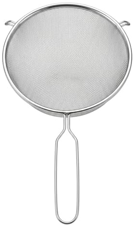 Premium Stainless Steel Fine Mesh Strainer 9 Inch,23cm,Ergonomic Wire Handle, Deep Well Sieve, Dishwasher Safe, for Rinsing, Draining and Sifting