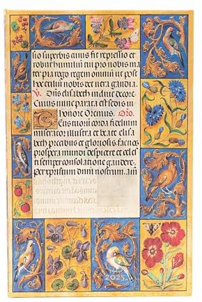 Paperblanks 12-Monatskalender 2025, Spinola-Stundenbuch, Maxi, Verso, Elastikband-Verschluss