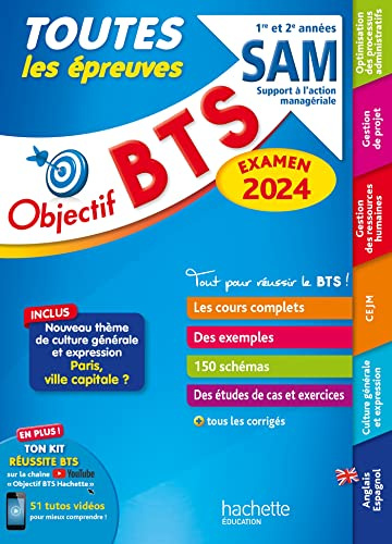 Objectif BTS SAM (1re et 2e années) - Toutes les épreuves, examen 2024