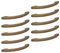 Gedotec Moderner Schubladengriff 128 mm Möbelgriff Holz-Griff Bogengriff Küche aus Eichenholz | Bohrabstand 128 mm | Länge 170 mm | Eiche natur | 10 Stück - Design Schrankgriff mit M4 Gewindeschrauben