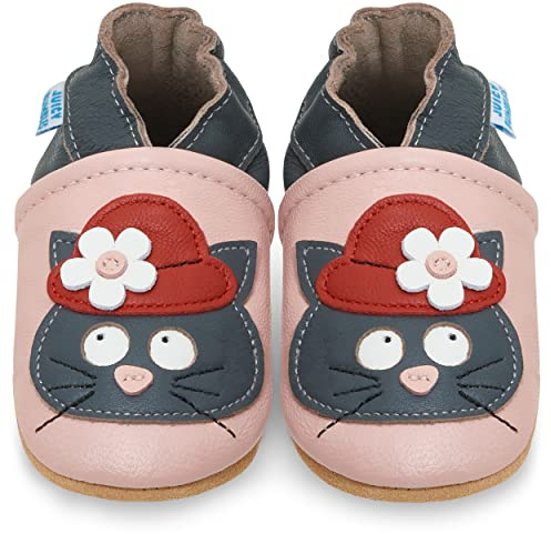 Primigi Scarpe Bambina Scarpe Neonata in Morbida Pelle - Gatto Nero - 18-24 Mesi