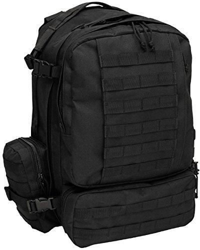 MFH Italienischer Rucksack Tactical Modular 45 l Daypack Outdoor Backpack (Schwarz)