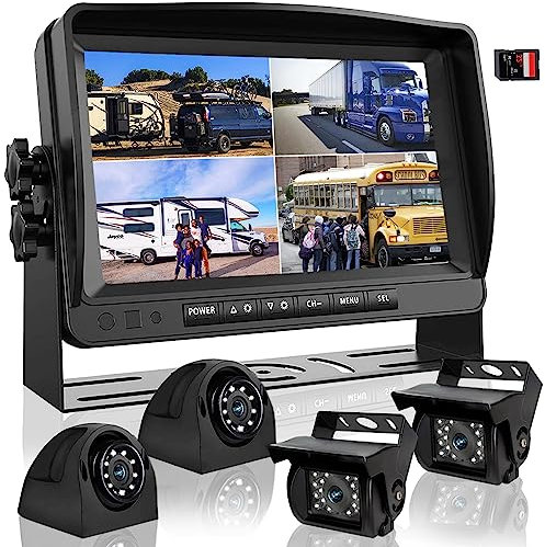 Reversing Camera System Van Reverse Camera, DOUXURY 9'' LCD Monitor and IP69 Waterproof Rear View Camera,1080P HD Night Vision 170° Wide Angle for Caravan Trailer Truck Car,Truck, Van Parking Assist