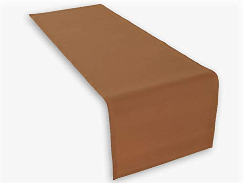 Lemos Home Hochwertiger Tischläufer aus Baumwolle. Tischtuch, Tischdecke. Große Auswahl an Farben. (Hellbraun)