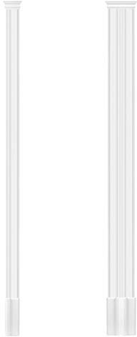 HEXIM Pilaster ca. 93x32mm - Wandreliefe/Stuckdekor aus PU Hartschaum, Auswahl von Schaft, Kapitell & Sockel - Perfect D1511 (2 Meter Schaft D1511)