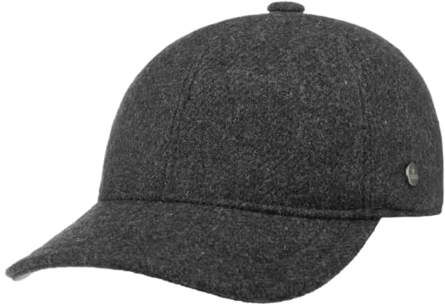 LIERYS Shetland Wool Basecap Einfarbig Verstellbar Herren Herbst Winter Made in Italy anthrazit One Size