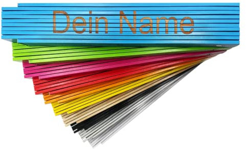 Zelaro Zollstock Personalisiert mit Namen Geschenk für Männer, Frauen und Kinder ob Geburtstag, Jahrestag oder Weihnachten Meterstab 2 Meter in verschiedenen Farben für Vater Tischler Maurer (Lila)