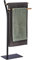 Relaxdays Piantana Portasciugamani da Bagno. Acciaio, 2 Bracci per Asciugamani, HLP: 88x46,5x20 cm, Nero Color Naturale, Legno