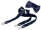 BomGuard Herren Hosenträger navy + Fliege dunkelblau