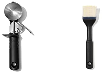 OXO Good Grips Classic Swipe Ice Cream Scoop & Good Grips Silicone Pastry Brush