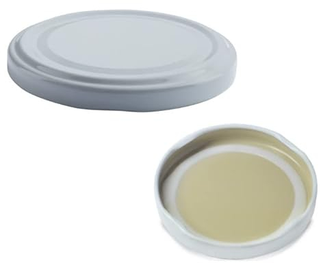 OPIROS Capsule Twist Off pour bocaux en verre Couvercles pour pots en conserve confitures passées tomates confitures ménagères (diamètre 70 mm, blanc - pièces 20)