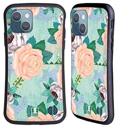 Head Case Designs Rosa Tenue Boccioli Estivi Cover Ibrida Compatibile con Apple iPhone 13