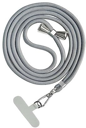 Bigcousin Universale Handykette,Handyband passend für Standard Handyhülle,Kette zum Umhängen mit Pad Handy Lanyard,verstellbar und abnehmbar,Hellgrau