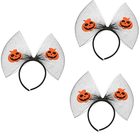 FOMIYES 3stücke Mesh Bow-knot Haarreif Mit Kürbis-design Perfektes Accessoire Für Halloween-feste Maskeraden Und Partys Mit Festlichem Charme Für Erwachsene