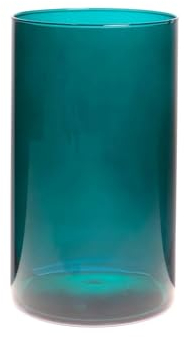 Dekoglas, Vase LEVI Essentials Zylinder H. 29cm D. 16cm Petrol blau Glas Hakbijl