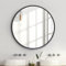 zenmag Round Mirror, 80x80 cm Metal Framed, Large Bathroom, Circle Hanging, Black Wall for Living Room, Bedroom