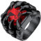 Bestyle Dragon Claw Retro Ring mit Stein Rot Quadrat Zirkonia Bandring Gothic Biker Drachen Herrenring aus Edelstahl Vintage Punk Schmuck für Männer Damen, Schwarz, Ringgröße 57