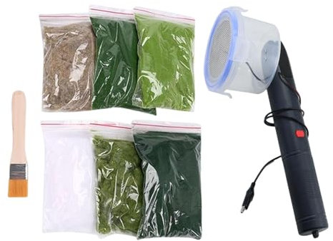 Ronyme Statisches Gras, elektrostatische Beflockungsmaschine, Kits, Dekorationszubehör, Graspflanzer, Flock, statisch für den BAU von Gärten