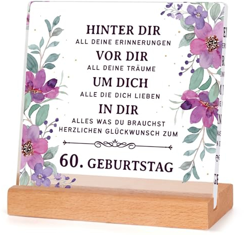 Juratar 60 Geburtstag Frau, 1965, Holzschilder Heimat Dekoration Geburtstagsgeschenke für Frauen, Geschenke für Frauen zum 60. Geburtstag für Mama Ehefrau Schwester Freundin Tante