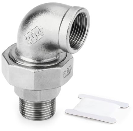 ERGAOBOY 1 PCS 304 acciaio inox 90 gradi gomito unione,1/2 BSP femmina x 1/2 BSP maschio tubo raccordo per acqua/olio/gas