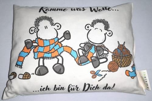 Traumhafte Genusswelten Zirbenkissen Sheepworld 19 x 26 cm Komme was Wolle, ich Bin für Dich da