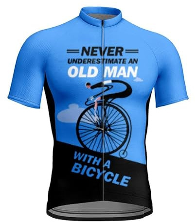 Old Man Radtrikot Herren Kurzarm Mountainbike Fahrrad Shirt Running Top Workout Sport T-Shirt