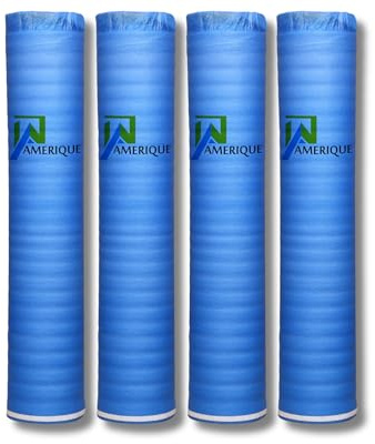 600SQFT AMERIQUE 1.5MM Premium Flooring Padding 3-in-1 Heavy Duty Foam Blue, 200SF/Roll, Pack of 3 Underlayment, with Tape & Vapor Barrier