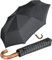 iX-brella - Sombrilla XXL para hombre de 121 cm con mango de madera auténtica y cierre automático, Check Black, 121 cm