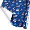 LaRibbons Weltraum-Geschenkpapierrolle mit blauem Raumschiff und Geburtstagskuchen-Design, perfekt für Kinder- und Jungen-Geburtstage, 43,2 x 33 Zoll (46,7 m²)