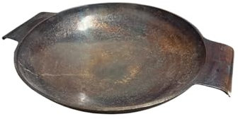 Haus of Montagu Large Burnished Bronze Metal Bowl with Handles – Decorative Centerpiece, Vintage Rustic Home Décor, Multi-Purpose Storage & Display
