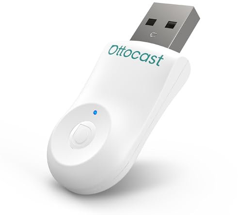 OTTOCAST Mini Wireless Carplay Adapter & Android Auto Wireless Adapter, 2 in 1 Auto Car Play Wireless Dongle for OEM Wired Carplay Android Auto Car Play Adapter,White