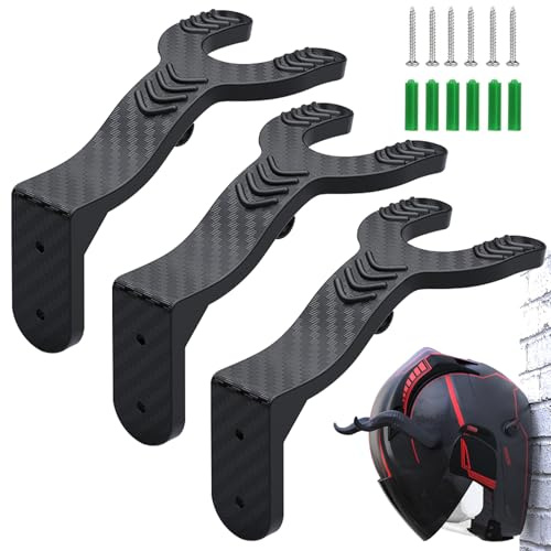 deegbbyi 3 Piezas Soporte Casco Moto, Soporte de Casco de Pared | Multifuncional Colgador yelmo Moto, Accesorios para Motorcycle Con Tornillo, para Abrigo, Sombrero, Motorcycle, Llavero