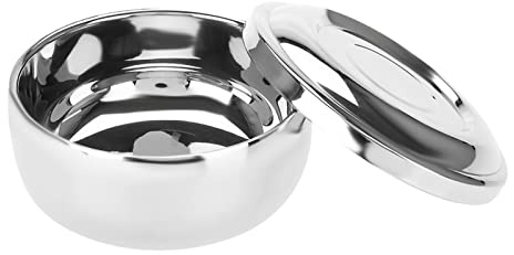 Bol à Raser en Acier Inoxydable Universel avec Couvercle - Tasse de Savon à Raser pour Hommes pour la Maison, le Salon et l'utilisation des Voyages