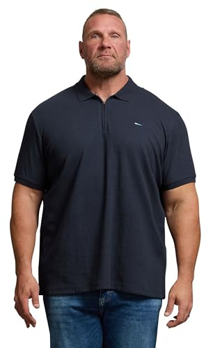 BadRhino Big & Tall Waffle Texture Zip Polo Shirt - Men's - Plus Size Curve
