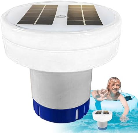 Ionizador de piscina solar flotante, purificador de agua alternativa a cloro para piscinas frescas de agua salada, energía solar para piscinas spas, limpiador ecológico con luz LED de cobre Io